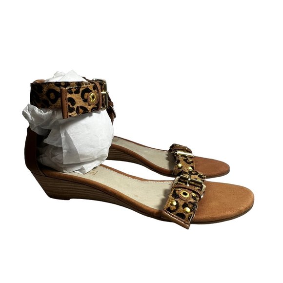 Like New SPERRY Lynnbrook Leather Animal Print Ankle Strap Sandals Size … - Picture 5 of 8
